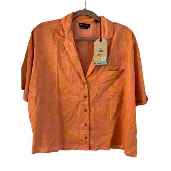 PrAna Tops - Prana Women’s Iguala Button Up Top Shirt Cropped Fresca Floral Size L NWT